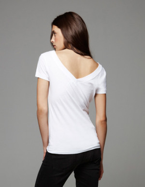 Bella Sheer Jersey Double V T-Shirt