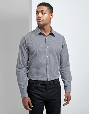 Premier Workwear Men´s Microcheck (Gingham) Long Sleeve Cotton Shirt