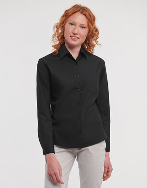 Russell Collection Ladies´ Long Sleeve Classic Pure Cotton Poplin Shirt